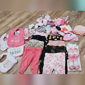 0-3 months pants, bibs, hats, socks, and gloves